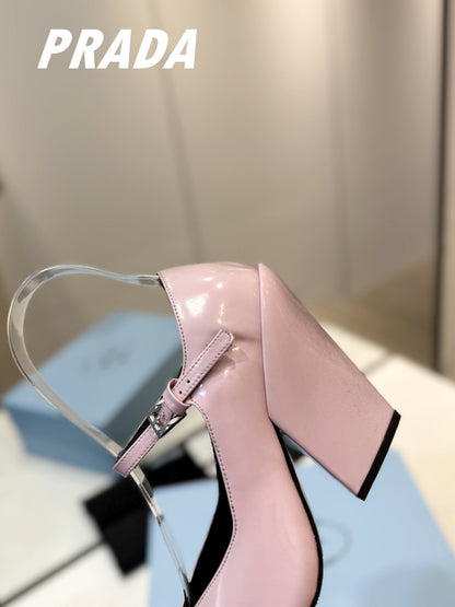 PRA BRUSHED PUMPS PASTEL PINK LAMBSKIN
