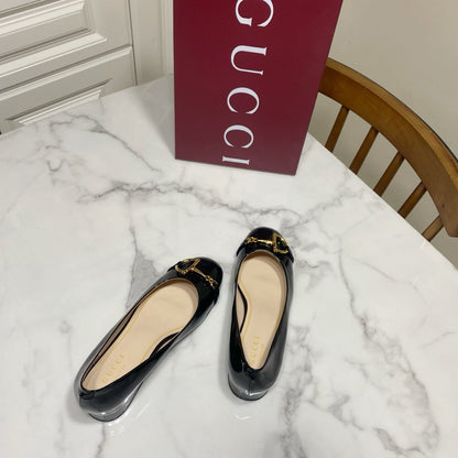 GUCCI 26S HORSEBIT BALLET FLATS IN BLACK CALFSKIN