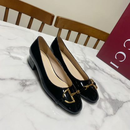 GUCCI 26S HORSEBIT BALLET FLATS IN BLACK CALFSKIN