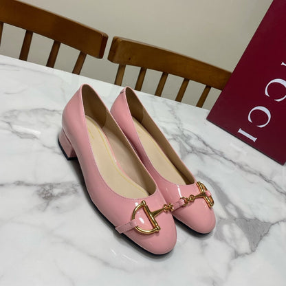GUCCI 26S HORSEBIT BALLET FLATS IN PINK CALFSKIN