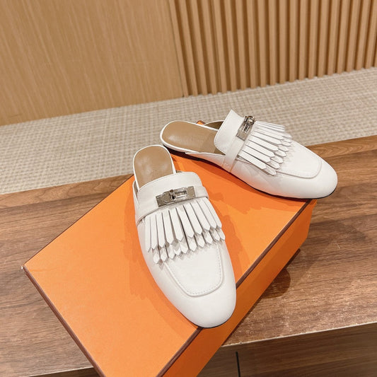 0Z Mule Fringed White