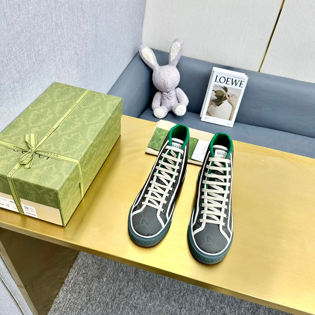 GG TENNIS 1977 HIGH-TOP TRAINER BRIGHT GRAY CANVAS