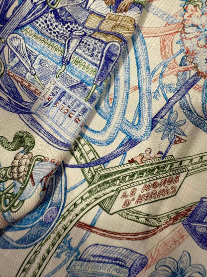 HERMES 25S SCARF 136 IN SILK CASHMERE 989710