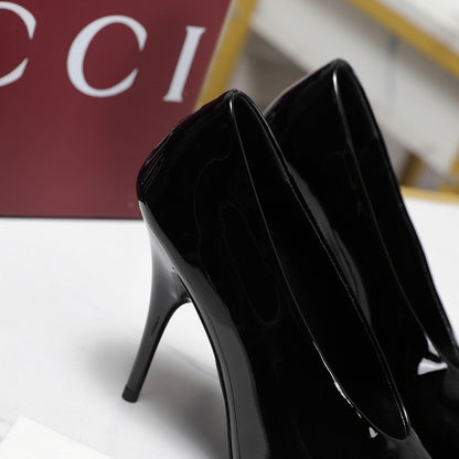 GG CLASSIC HIGH HEEL 105 IN BLACK LAMBSKIN