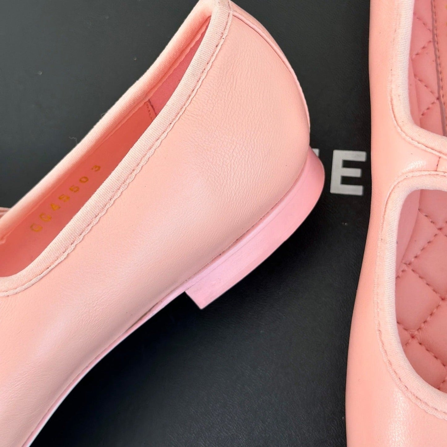 Double C Light Pink Lambskin Mary Jane Shoes