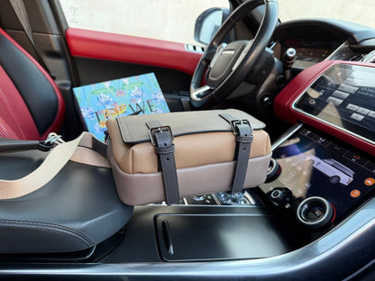 XS MILITARY MESSENGER 25 BAG IN LIGHT BROWN CALFSKIN