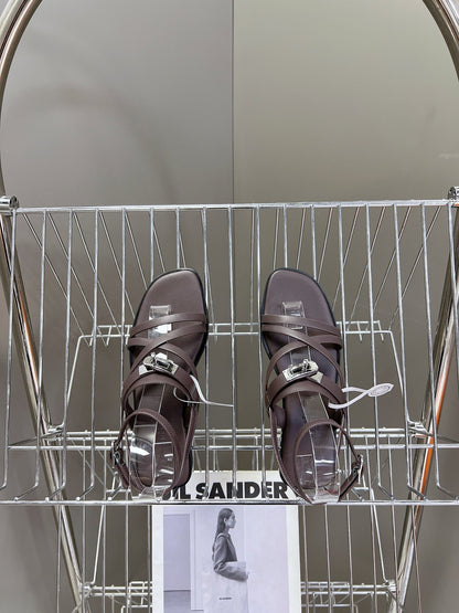 JUNE SANDAL CHOCOLATE CALFSKIN