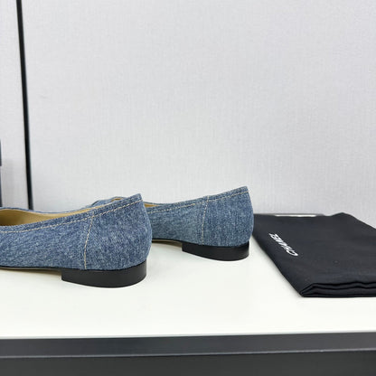 cc ballet flat blue denim 166815