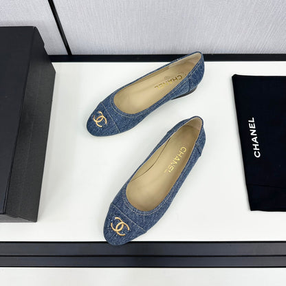 cc ballet flat blue denim 166815