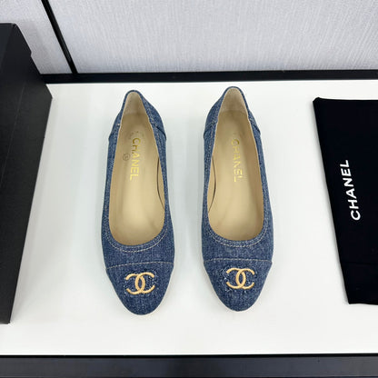 cc ballet flat blue denim 166815