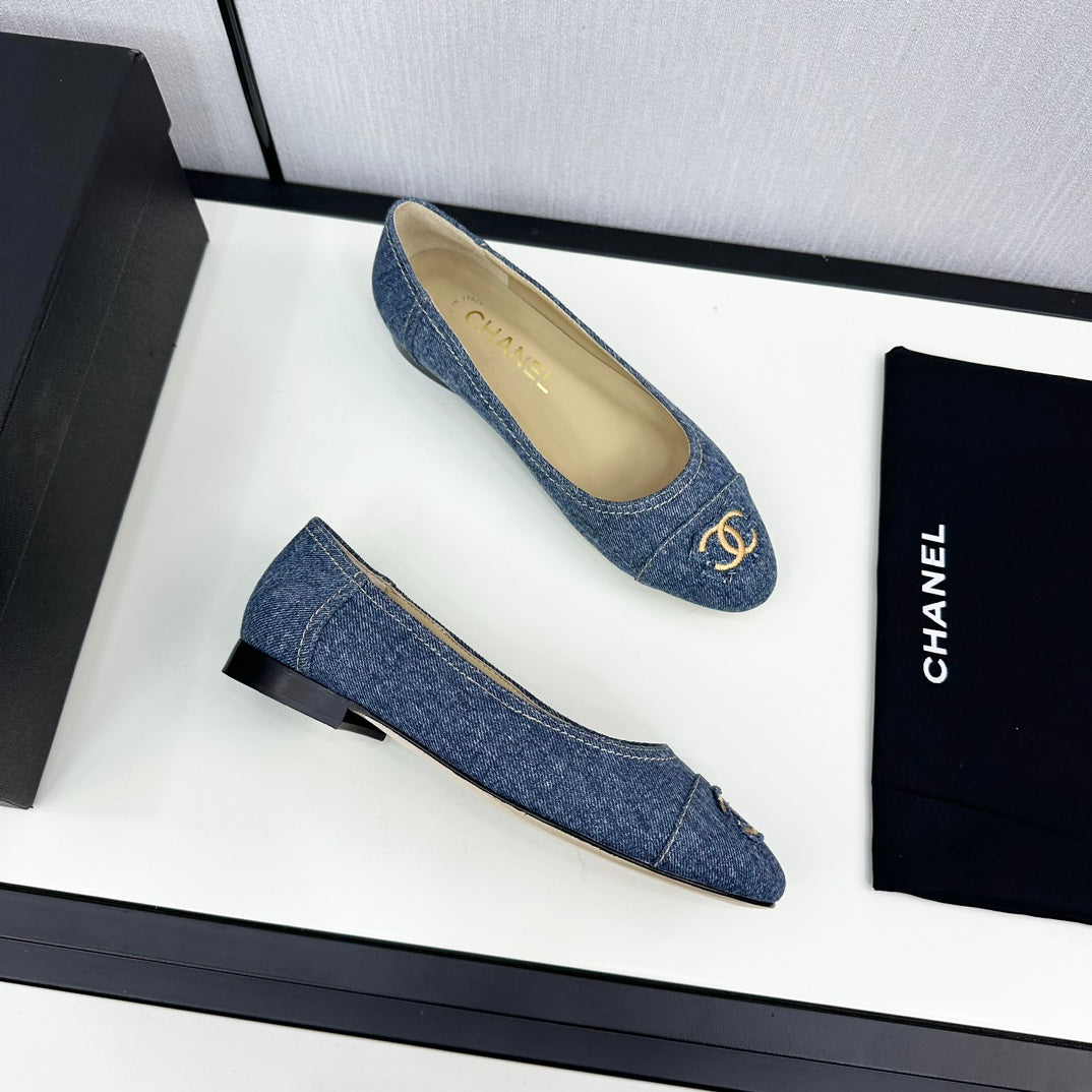 cc ballet flat blue denim 166815