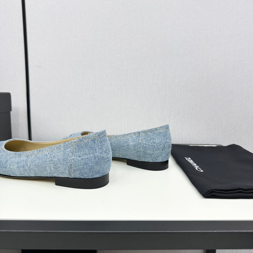 cc ballet flat light blue denim 166814
