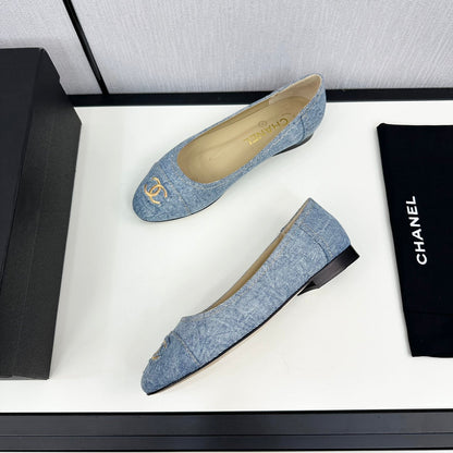 cc ballet flat light blue denim 166814