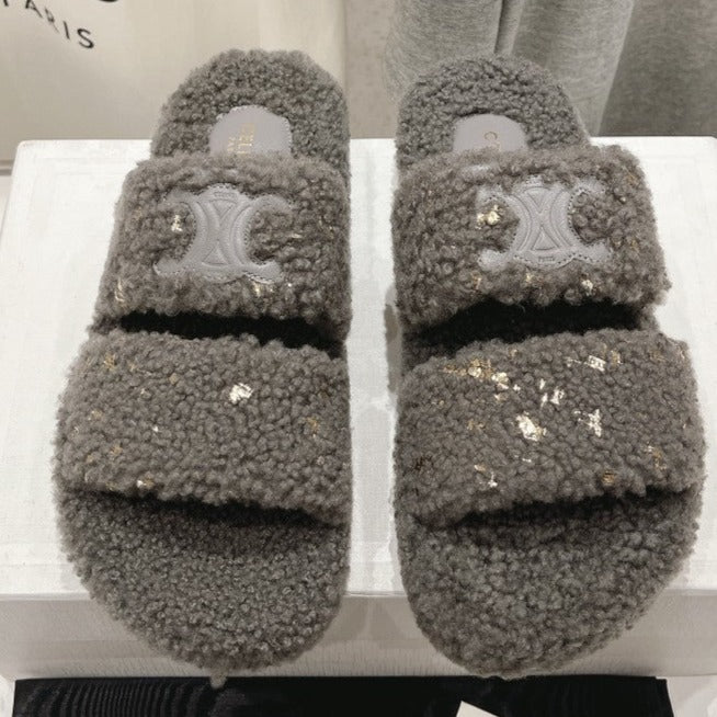 DAD SANDALS FOSSIL GRAY PURE SHEEP WOOL