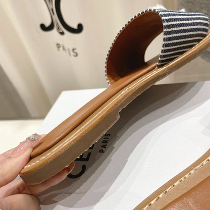 LYMPIA MULE IN TRIOMPHE JACQUARD WOOLLEN FABRIC White Black Caro