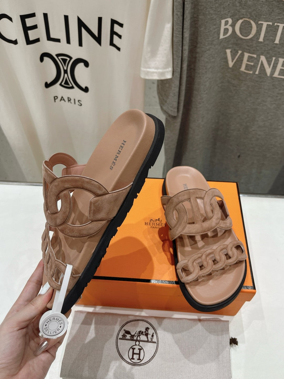 EXTRA SANDAL PASTEL PINK NUDE CALFSKIN