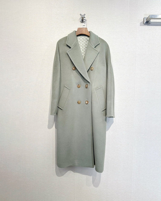 Max Mara Style Women’s Double-Faced 100% Wool & Cashmere Double-Breasted Coat -  SAGE GREEN