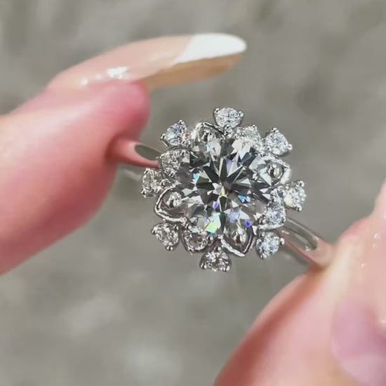 1.00ct Lab-Grown Diamond Style-Floral Bloom| IGI Certified | PT950 Platinum