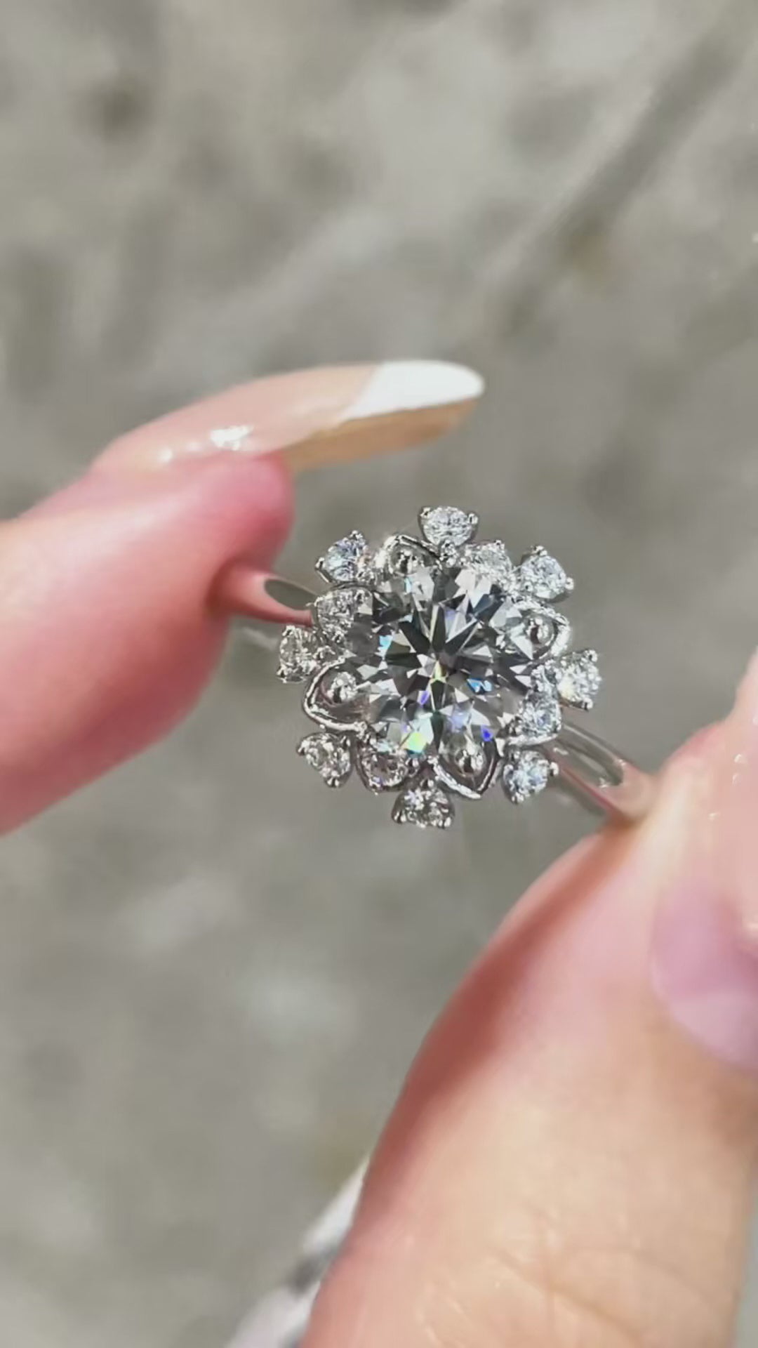 1.00ct Lab-Grown Diamond Style-Floral Bloom| IGI Certified | PT950 Platinum