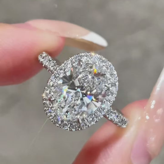 PT950 Platinum Lab-Grown Oval Diamond Ring| 2.02ct DE VS | IGI Certified | Limited-Time Offer