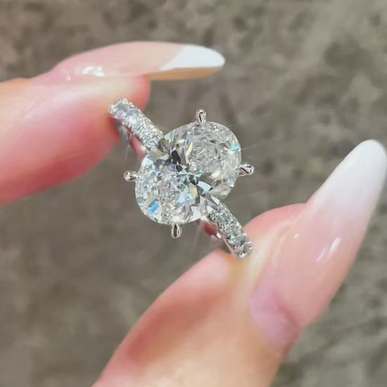 2.02ct Oval Lab Diamond Solitaire Ring – Four-Prong Setting | DE VS IGI Certified | PT950 Platinum | On Sale