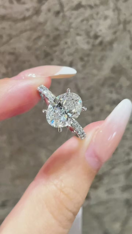 2.02ct Oval Lab Diamond Solitaire Ring – Four-Prong Setting | DE VS IGI Certified | PT950 Platinum | On Sale