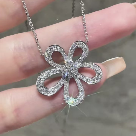 Full Pavé Lab Diamond Necklace – PT950 Platinum | Statement Design-1 | Now on Sale