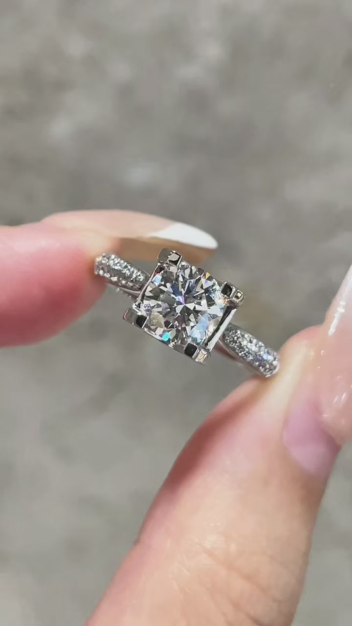 1.00ct Lab-Grown Diamond Style-Bull Head| IGI Certified | PT950 Platinum