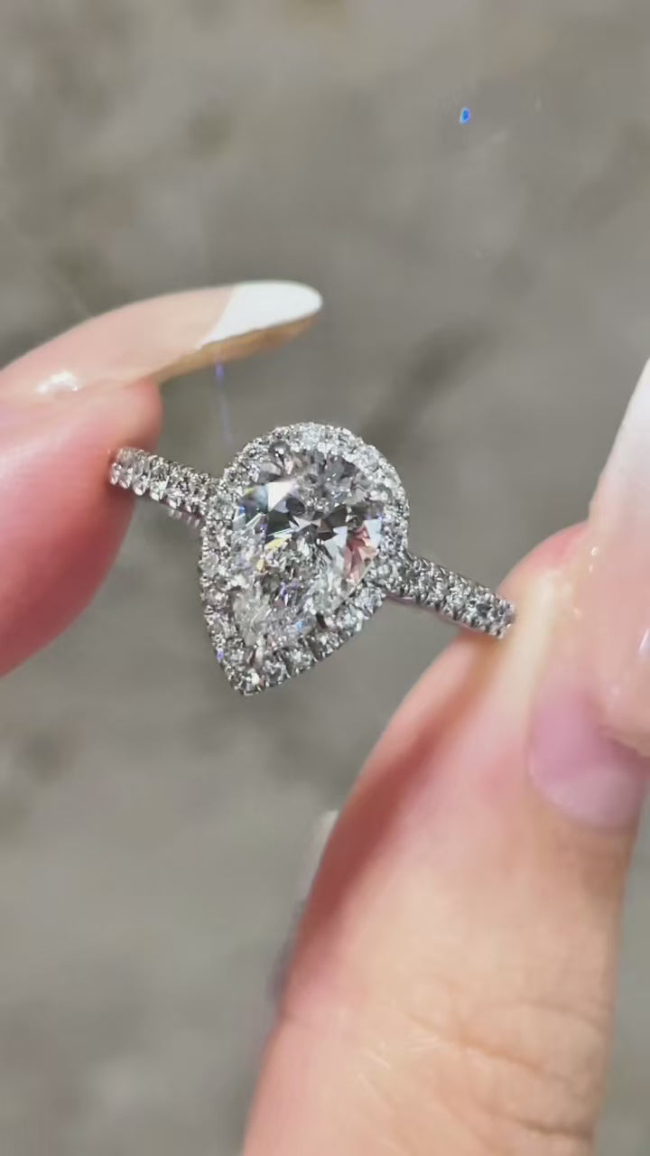 1.00ct Lab-Grown Diamond Style-Water Drop| IGI Certified | PT950 Platinum