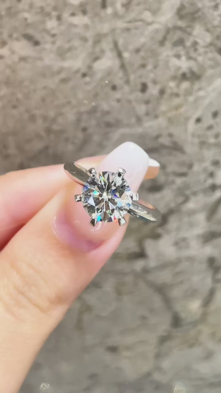 Tiffany-Style Lab Diamond Ring – Six Prong Setting | 1.0 / 1.5 / 2.0ct Options | IGI Certified