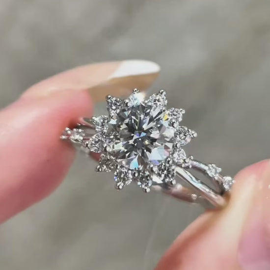 1.00ct Lab-Grown Diamond Style-Snow Flower| IGI Certified | PT950 Platinum